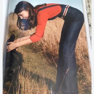 AG denim overalls in dark wash as worn by Kate Middleton